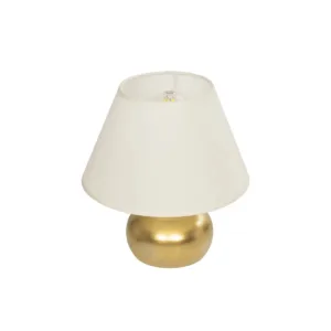 GLOBOSTAR® KORG 204-0184 Μοντέρνο Επιτραπέζιο Φωτιστικό Πορτατίφ με Ντουί 1 x E27 AC 220-240V IP20 - Χάλκινο & Μπεζ - Μ17 x Π17 x Υ23cm
