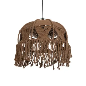 GLOBOSTAR® TONA 205-0016 Boho Κρεμαστό Φωτιστικό Οροφής με Ντουί 1 x E27 AC 220-240V IP20 - Καφέ- M40 x Π40 x Υ38cm