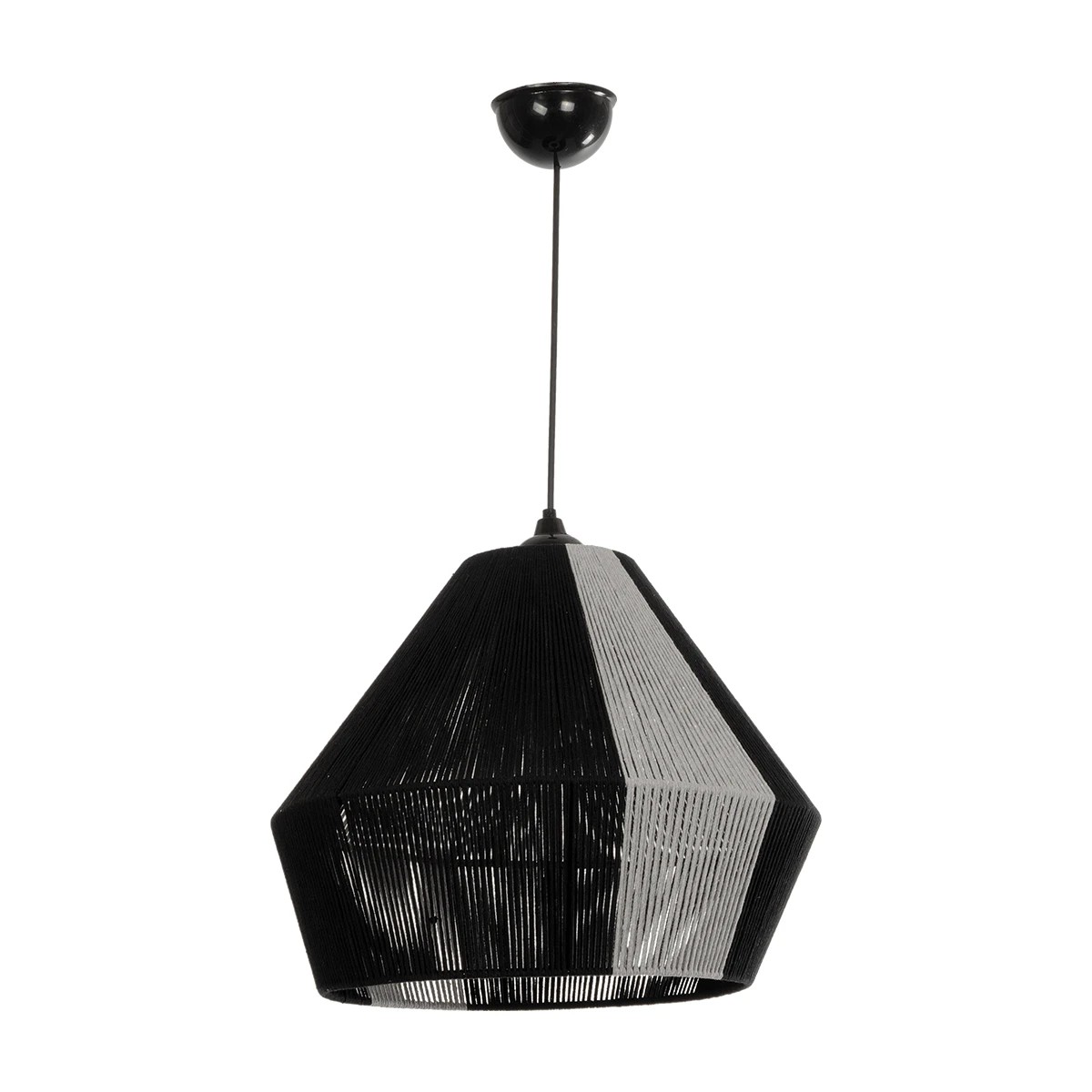 GLOBOSTAR® ANGULUS 205-0021 Boho Κρεμαστό Φωτιστικό Οροφής με Ντουί 1 x E27 AC 220-240V IP20 - Μαύρο & Γκρι - M40 x Π40 x Υ35cm - Image 4