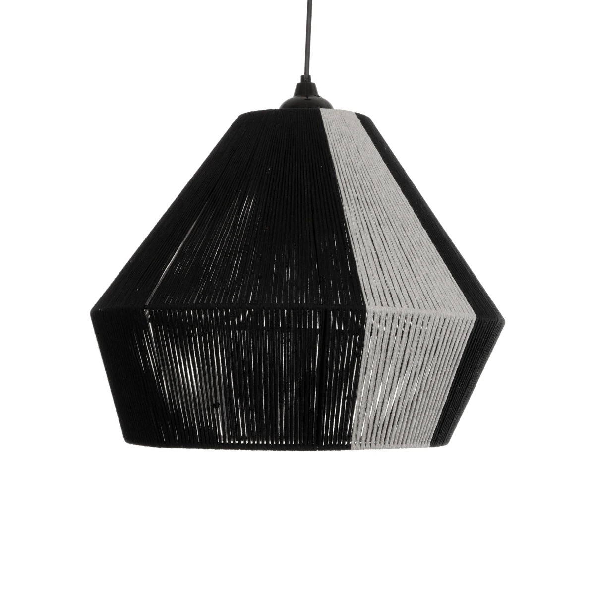 GLOBOSTAR® ANGULUS 205-0021 Boho Κρεμαστό Φωτιστικό Οροφής με Ντουί 1 x E27 AC 220-240V IP20 - Μαύρο & Γκρι - M40 x Π40 x Υ35cm - Image 5