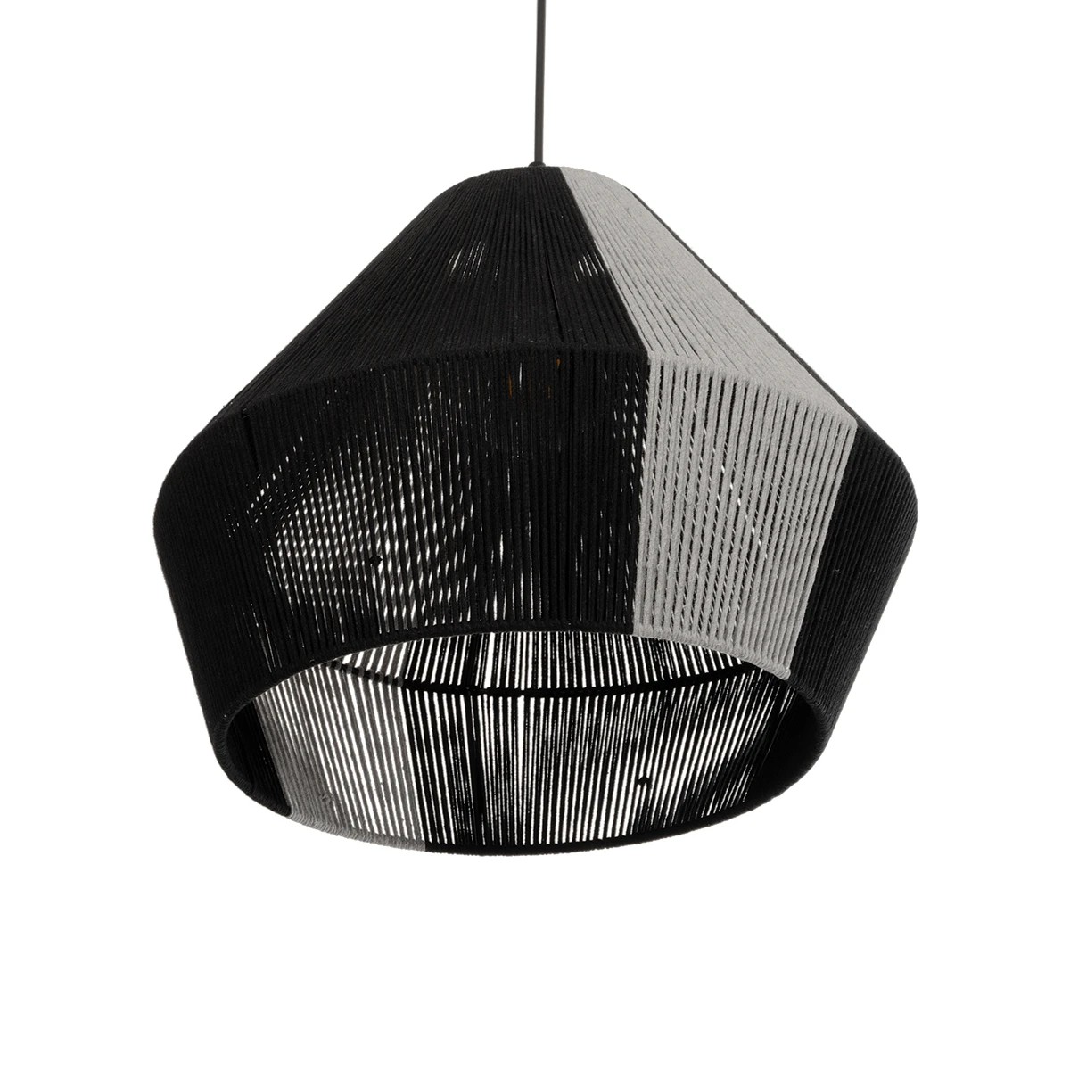 GLOBOSTAR® ANGULUS 205-0021 Boho Κρεμαστό Φωτιστικό Οροφής με Ντουί 1 x E27 AC 220-240V IP20 - Μαύρο & Γκρι - M40 x Π40 x Υ35cm - Image 6
