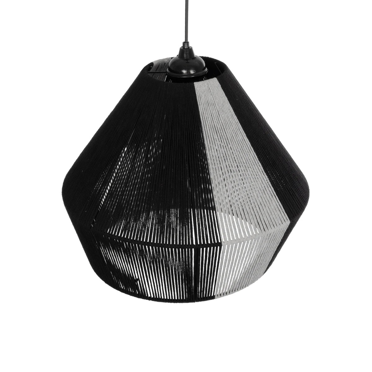 GLOBOSTAR® ANGULUS 205-0021 Boho Κρεμαστό Φωτιστικό Οροφής με Ντουί 1 x E27 AC 220-240V IP20 - Μαύρο & Γκρι - M40 x Π40 x Υ35cm - Image 7