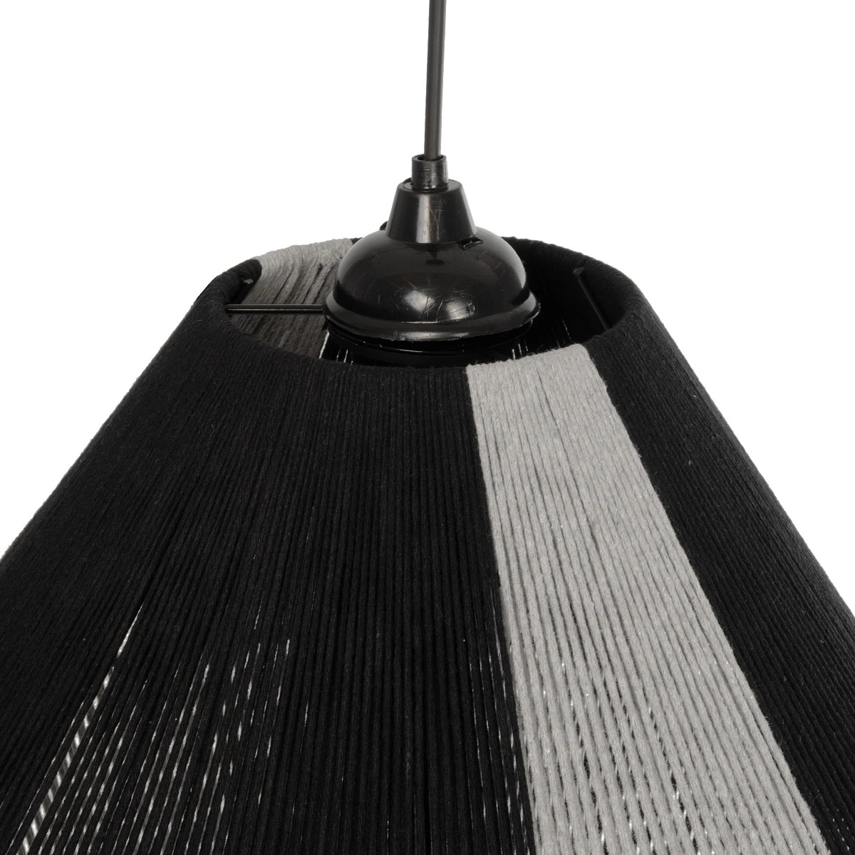 GLOBOSTAR® ANGULUS 205-0021 Boho Κρεμαστό Φωτιστικό Οροφής με Ντουί 1 x E27 AC 220-240V IP20 - Μαύρο & Γκρι - M40 x Π40 x Υ35cm - Image 8