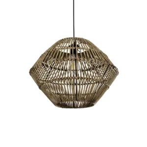 GLOBOSTAR® ARANCIA 205-0048 Boho Κρεμαστό Φωτιστικό Οροφής με Ντουί 1 x E27 AC 220-240V IP20 - Μπεζ - M46 x Π46 x Υ35cm