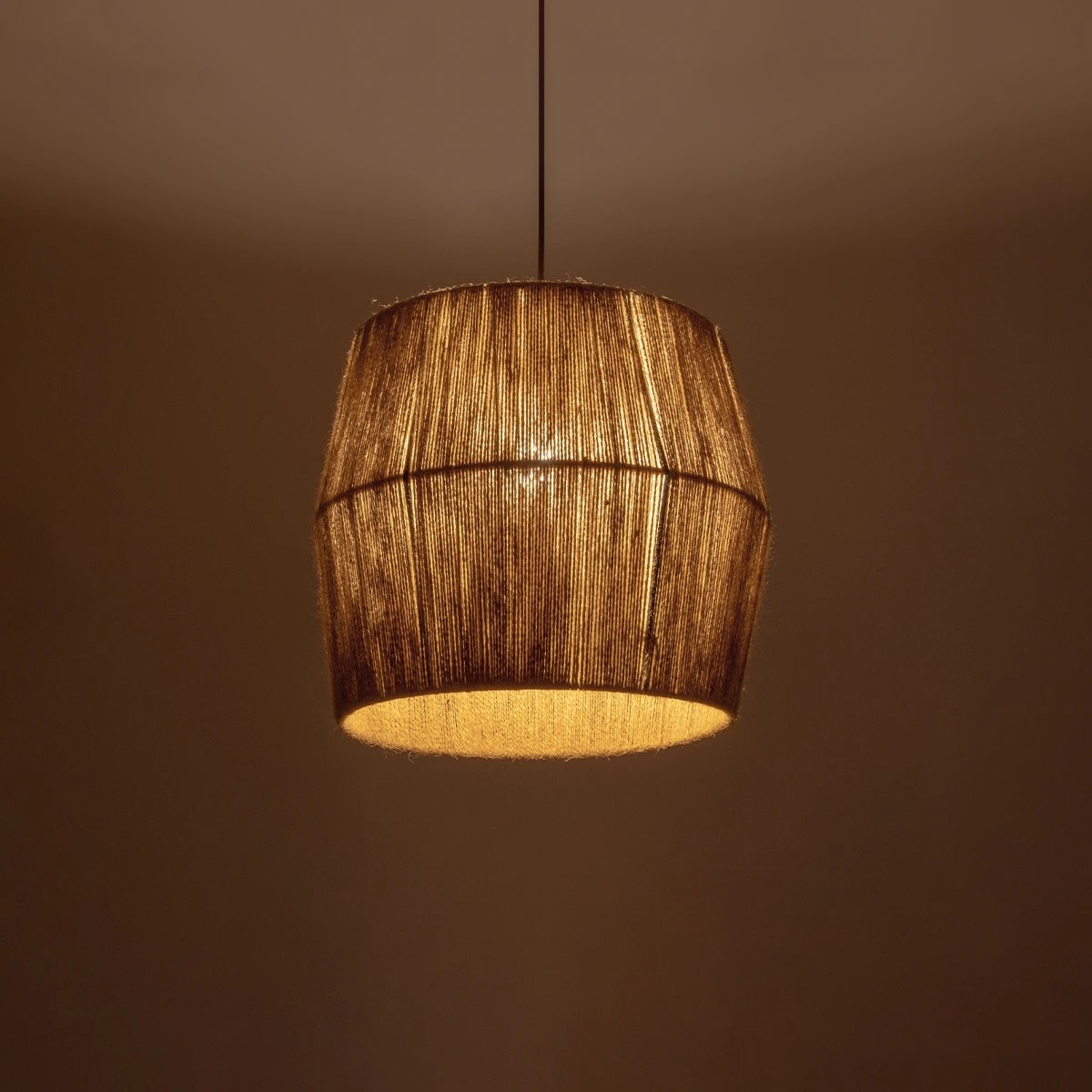 GLOBOSTAR® CONE 205-0057 Boho Κρεμαστό Φωτιστικό Οροφής με Ντουί 1 x E27 AC 220-240V IP20 - Μπεζ - M38 x Π38 x Υ34cm - Image 3
