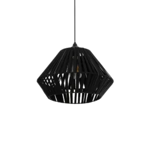 GLOBOSTAR® NUI 205-0061 Boho Κρεμαστό Φωτιστικό Οροφής με Ντουί 1 x E27 AC 220-240V IP20 - Μαύρο - M36 x Π36 x Υ27cm