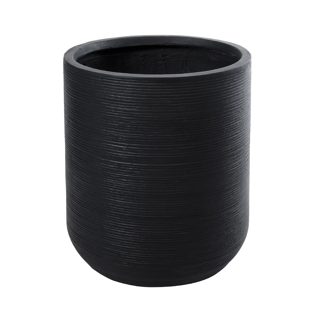 GloboStar® Artificial Garden DAMASCUS 20694 Διακοσμητικό Πολυεστερικό Τσιμεντένιο Κασπώ Γλάστρα - Flower Pot Μαύρο Φ45 x Υ45cm - Image 2