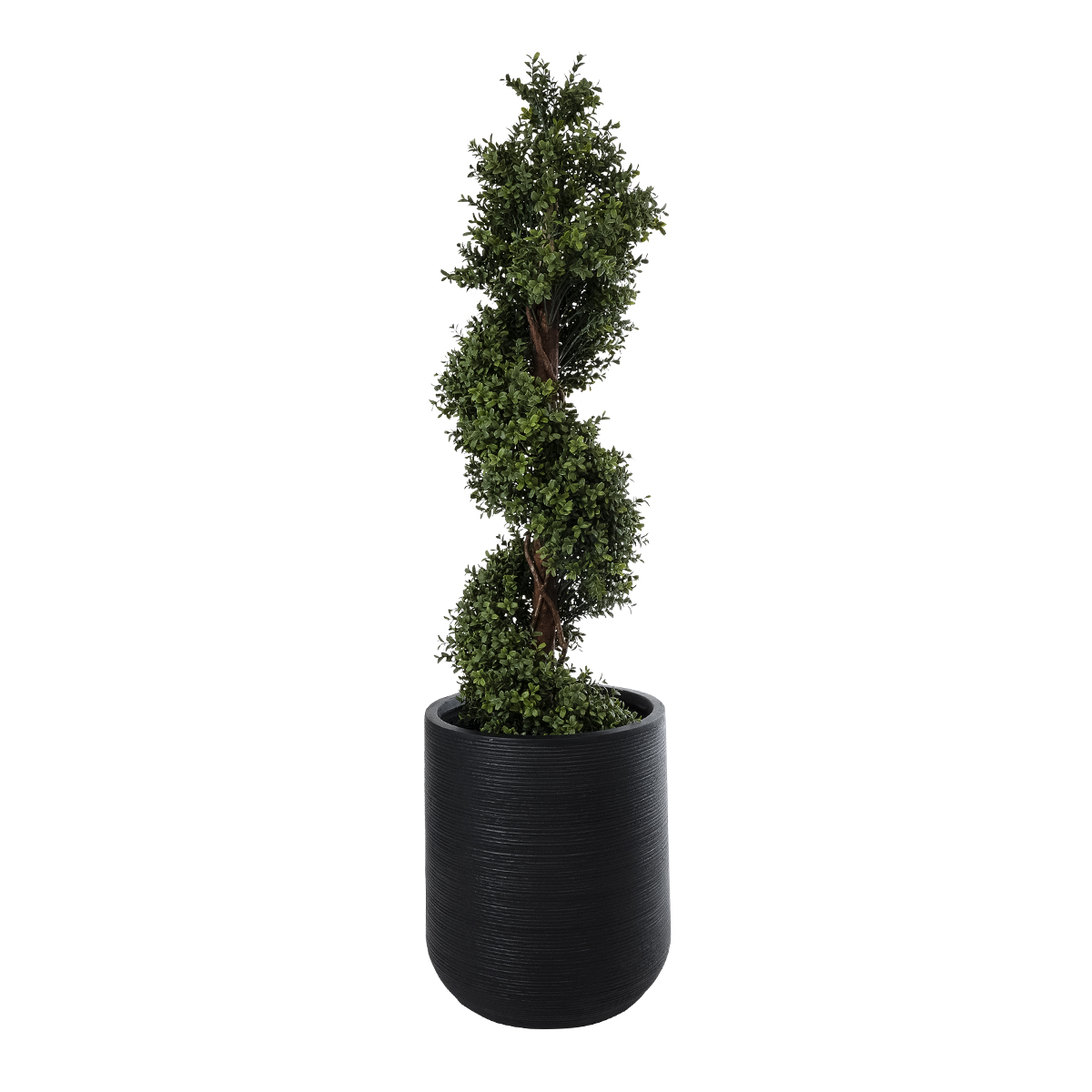 GloboStar® Artificial Garden DAMASCUS 20694 Διακοσμητικό Πολυεστερικό Τσιμεντένιο Κασπώ Γλάστρα - Flower Pot Μαύρο Φ45 x Υ45cm - Image 6