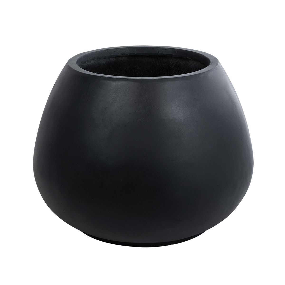 GloboStar® Artificial Garden COLOMBO 20695 Διακοσμητικό Πολυεστερικό Τσιμεντένιο Κασπώ Γλάστρα - Flower Pot Μαύρο Φ60 x Υ45cm - Image 2