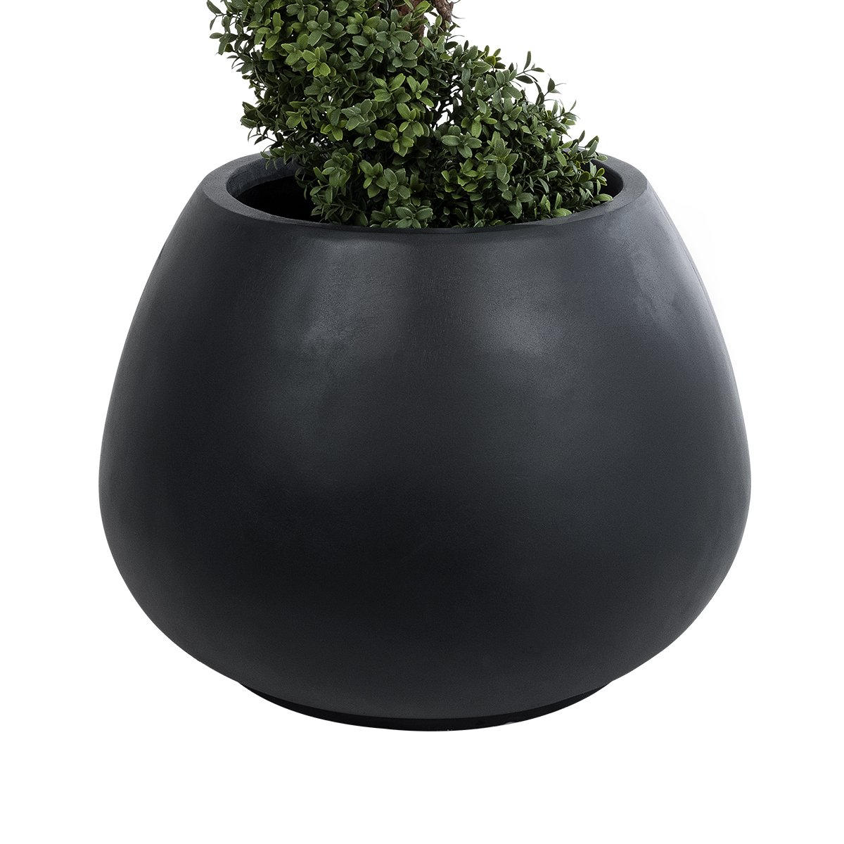 GloboStar® Artificial Garden COLOMBO 20695 Διακοσμητικό Πολυεστερικό Τσιμεντένιο Κασπώ Γλάστρα - Flower Pot Μαύρο Φ60 x Υ45cm - Image 3
