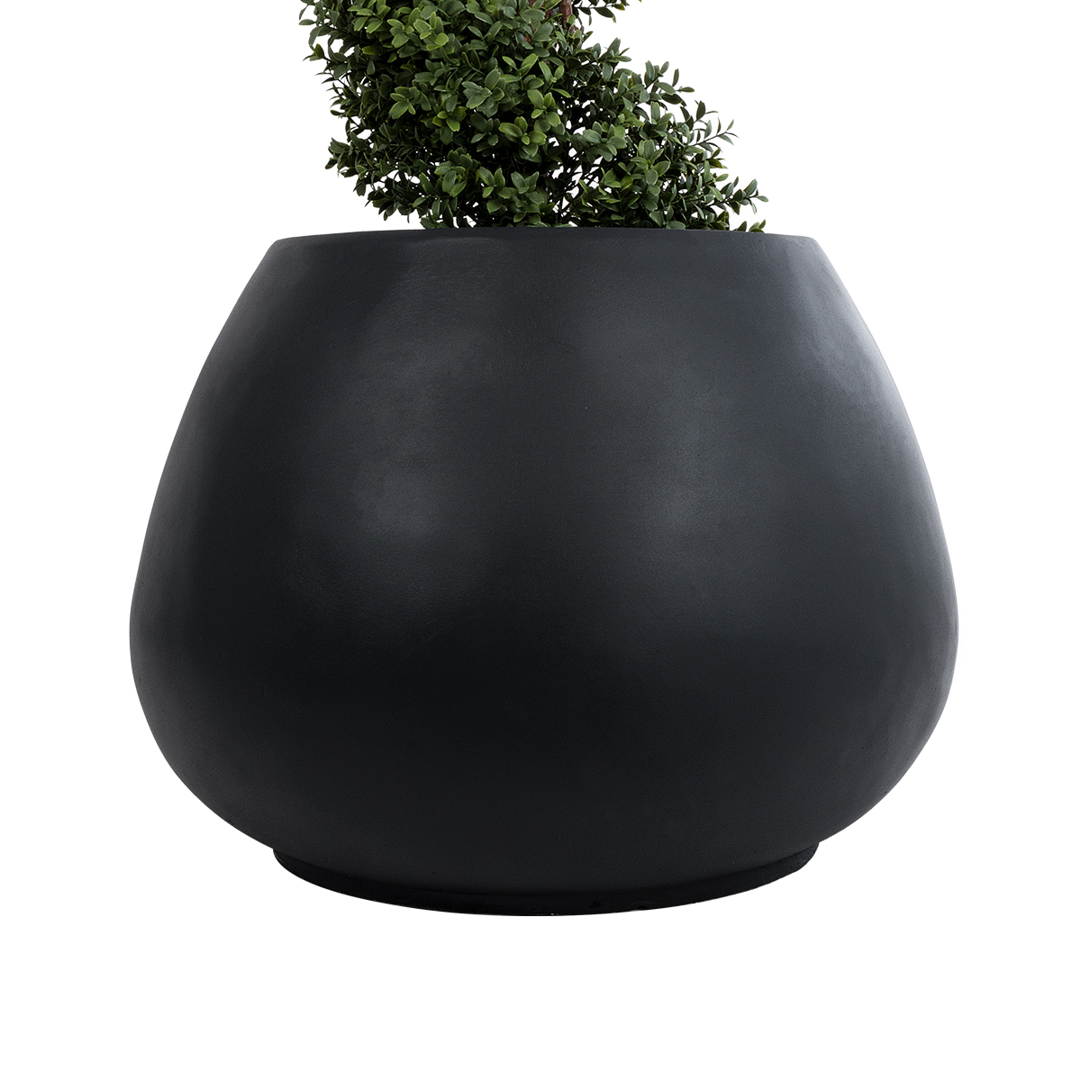 GloboStar® Artificial Garden COLOMBO 20695 Διακοσμητικό Πολυεστερικό Τσιμεντένιο Κασπώ Γλάστρα - Flower Pot Μαύρο Φ60 x Υ45cm - Image 5