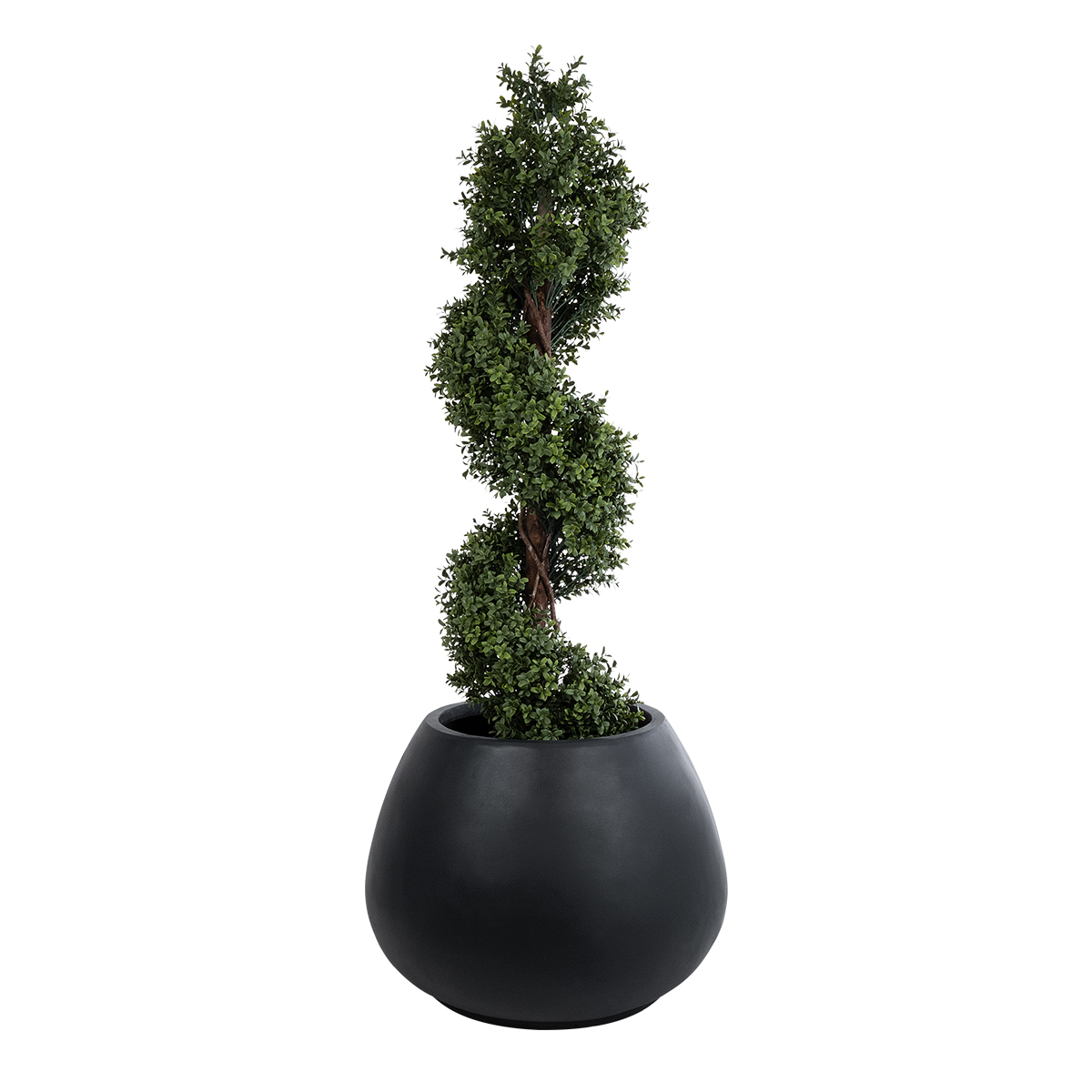 GloboStar® Artificial Garden COLOMBO 20695 Διακοσμητικό Πολυεστερικό Τσιμεντένιο Κασπώ Γλάστρα - Flower Pot Μαύρο Φ60 x Υ45cm - Image 6