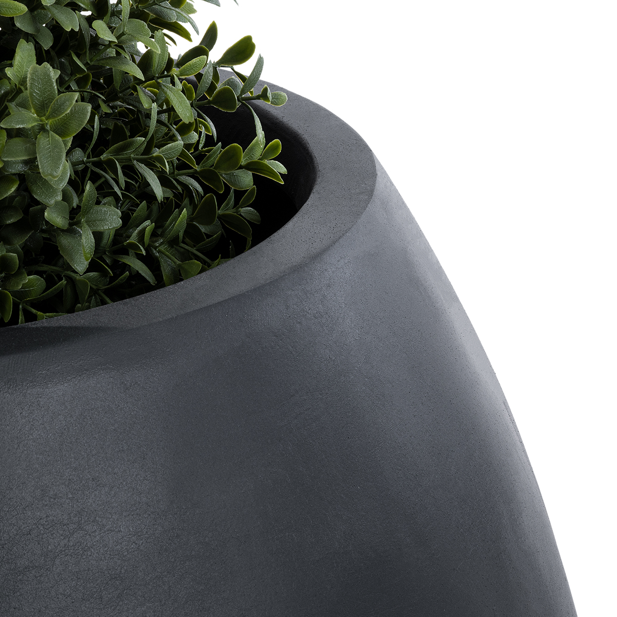 GloboStar® Artificial Garden COLOMBO 20695 Διακοσμητικό Πολυεστερικό Τσιμεντένιο Κασπώ Γλάστρα - Flower Pot Μαύρο Φ60 x Υ45cm - Image 7