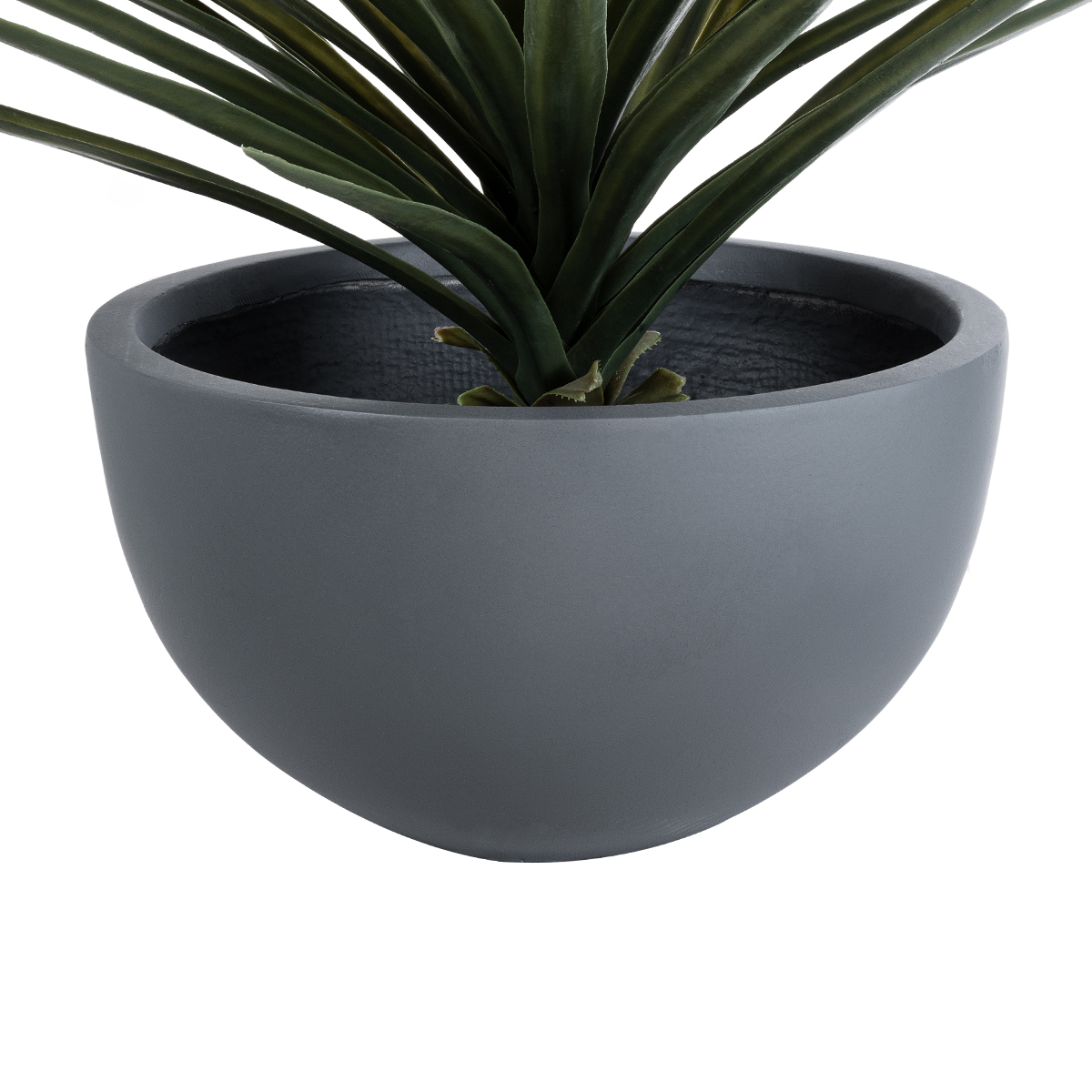 GloboStar® Artificial Garden BALTIMORE 20696 Διακοσμητικό Πολυεστερικό Τσιμεντένιο Κασπώ Γλάστρα - Flower Pot Γκρι Φ43 x Υ23cm - Image 3