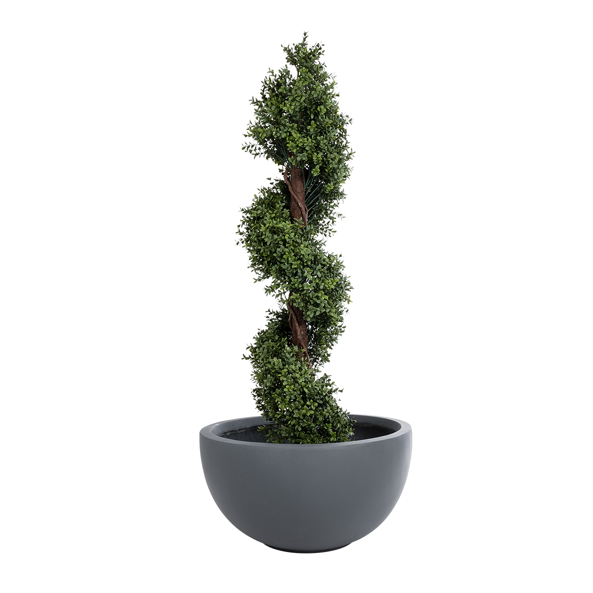 GloboStar® Artificial Garden BALTIMORE 20697 Διακοσμητικό Πολυεστερικό Τσιμεντένιο Κασπώ Γλάστρα - Flower Pot Γκρι Φ61 x Υ30cm - Image 6