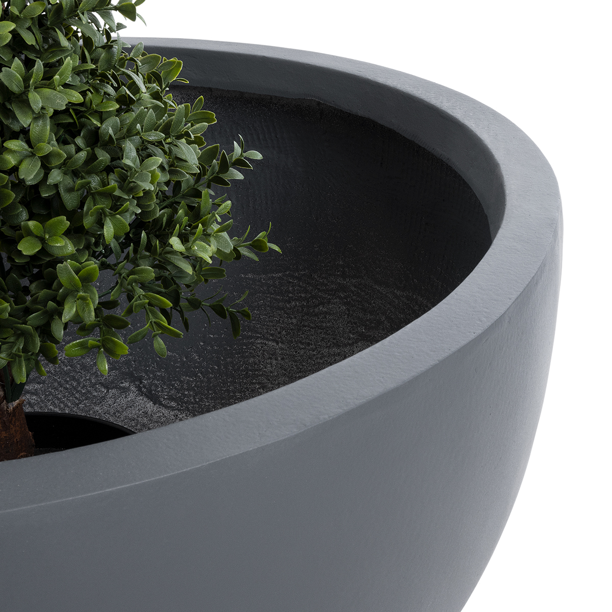 GloboStar® Artificial Garden BALTIMORE 20697 Διακοσμητικό Πολυεστερικό Τσιμεντένιο Κασπώ Γλάστρα - Flower Pot Γκρι Φ61 x Υ30cm - Image 7