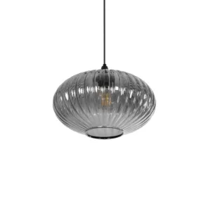 GLOBOSTAR® PERA 206-0010 Μοντέρνο Κρεμαστό Φωτιστικό Οροφής με Ντουί 1 x E27 AC 220-240V IP20 - Μαύρο Φιμέ - Μ30 x Π30 x Υ22cm