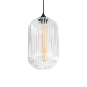 GLOBOSTAR® MELONI 206-0017 Μοντέρνο Κρεμαστό Φωτιστικό Οροφής με Ντουί 1 x E27 AC 220-240V IP20 - Διάφανο - Μ20 x Π20 x Υ38cm