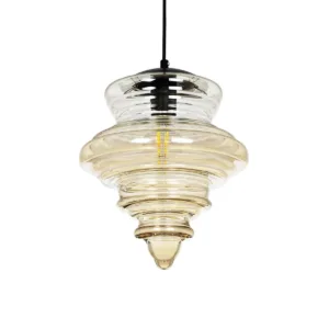 GLOBOSTAR® CORTE 206-0029 Μοντέρνο Κρεμαστό Φωτιστικό Οροφής με Ντουί 1 x E27 AC 220-240V IP20 - Mελί - Μ25 x Π25 x Υ30cm