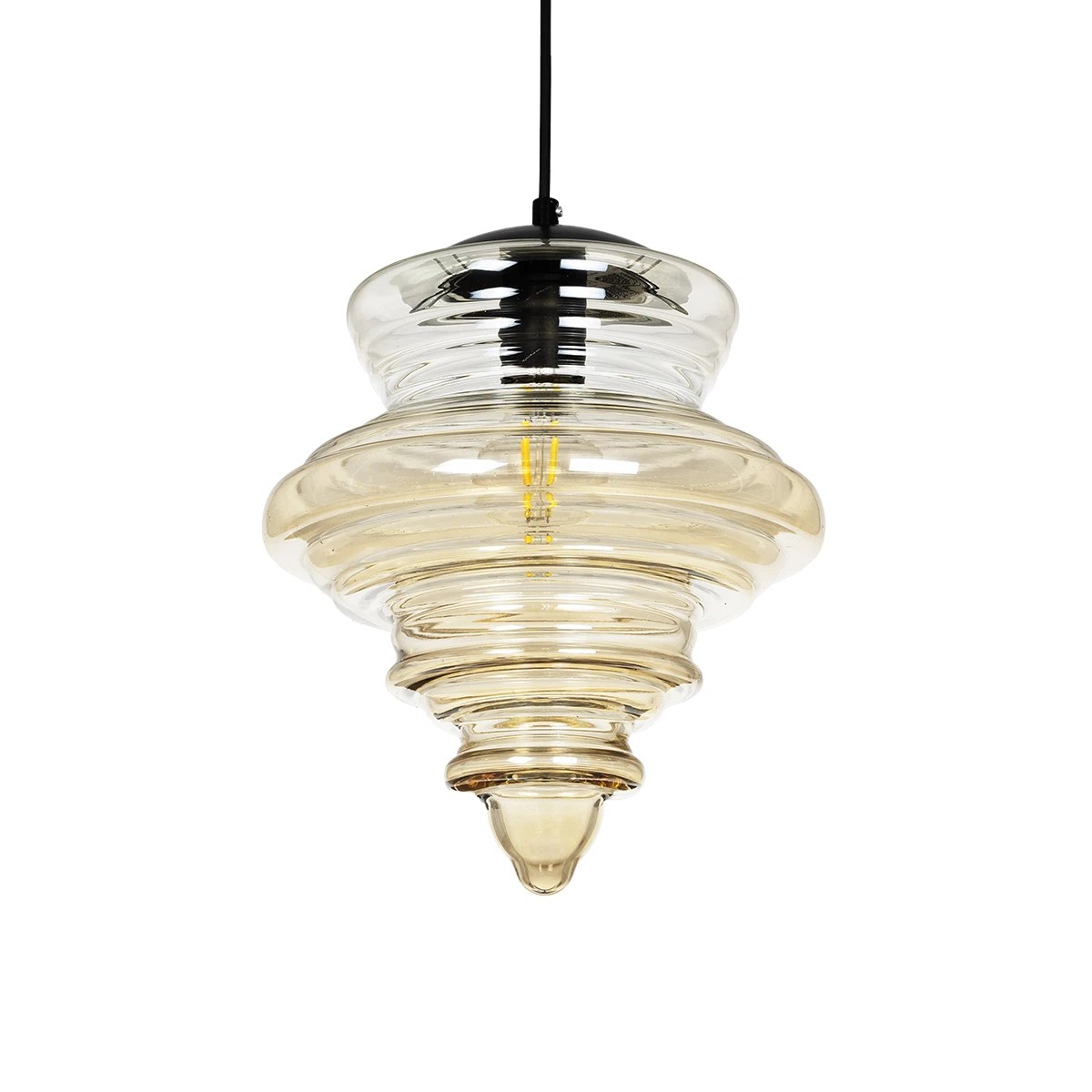 GLOBOSTAR® CORTE 206-0029 Μοντέρνο Κρεμαστό Φωτιστικό Οροφής με Ντουί 1 x E27 AC 220-240V IP20 - Mελί - Μ25 x Π25 x Υ30cm