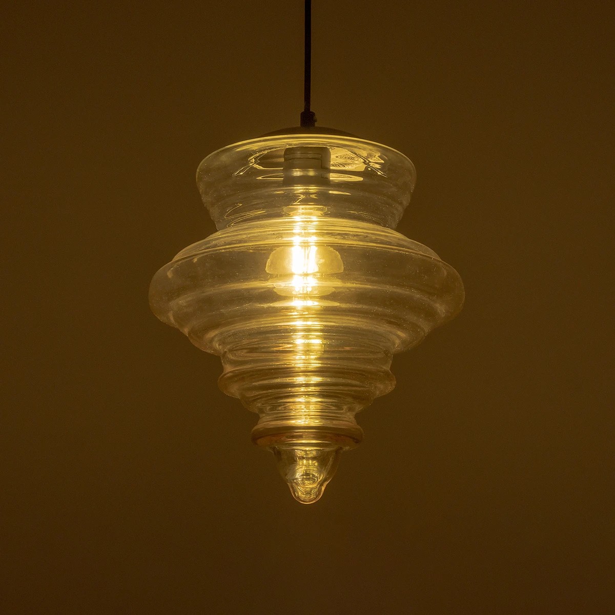 GLOBOSTAR® CORTE 206-0029 Μοντέρνο Κρεμαστό Φωτιστικό Οροφής με Ντουί 1 x E27 AC 220-240V IP20 - Mελί - Μ25 x Π25 x Υ30cm - Image 3