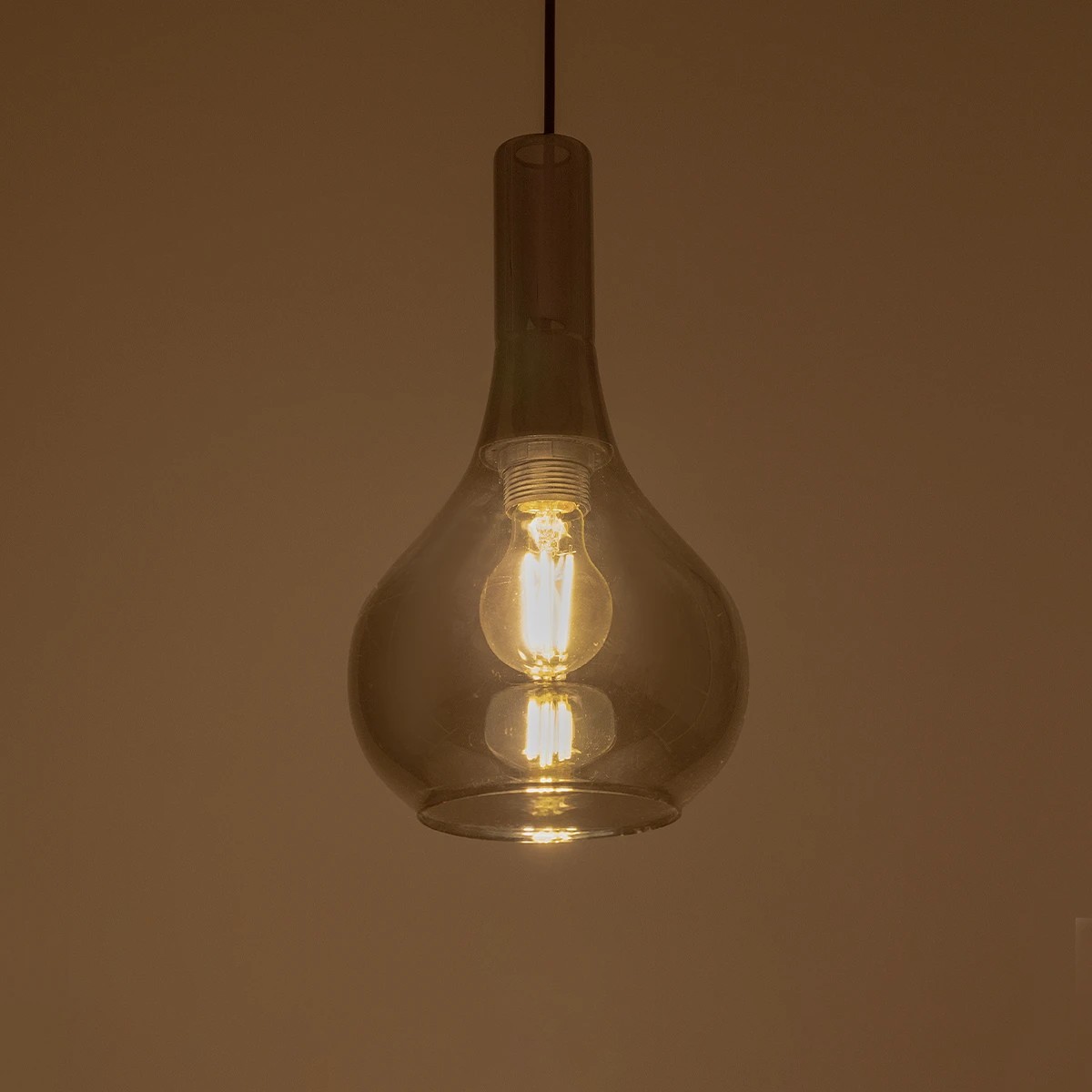 GLOBOSTAR® ΤΟΝΕ 206-0034 Μοντέρνο Κρεμαστό Φωτιστικό Οροφής με Ντουί 1 x E27 AC 220-240V IP20 - Μαύρο Φιμέ - Μ20 x Π20 x Υ36cm - Image 3