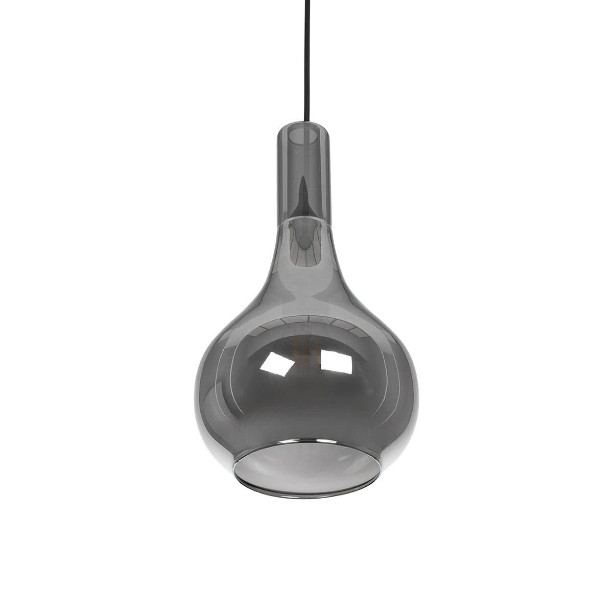 GLOBOSTAR® ΤΟΝΕ 206-0034 Μοντέρνο Κρεμαστό Φωτιστικό Οροφής με Ντουί 1 x E27 AC 220-240V IP20 - Μαύρο Φιμέ - Μ20 x Π20 x Υ36cm - Image 6