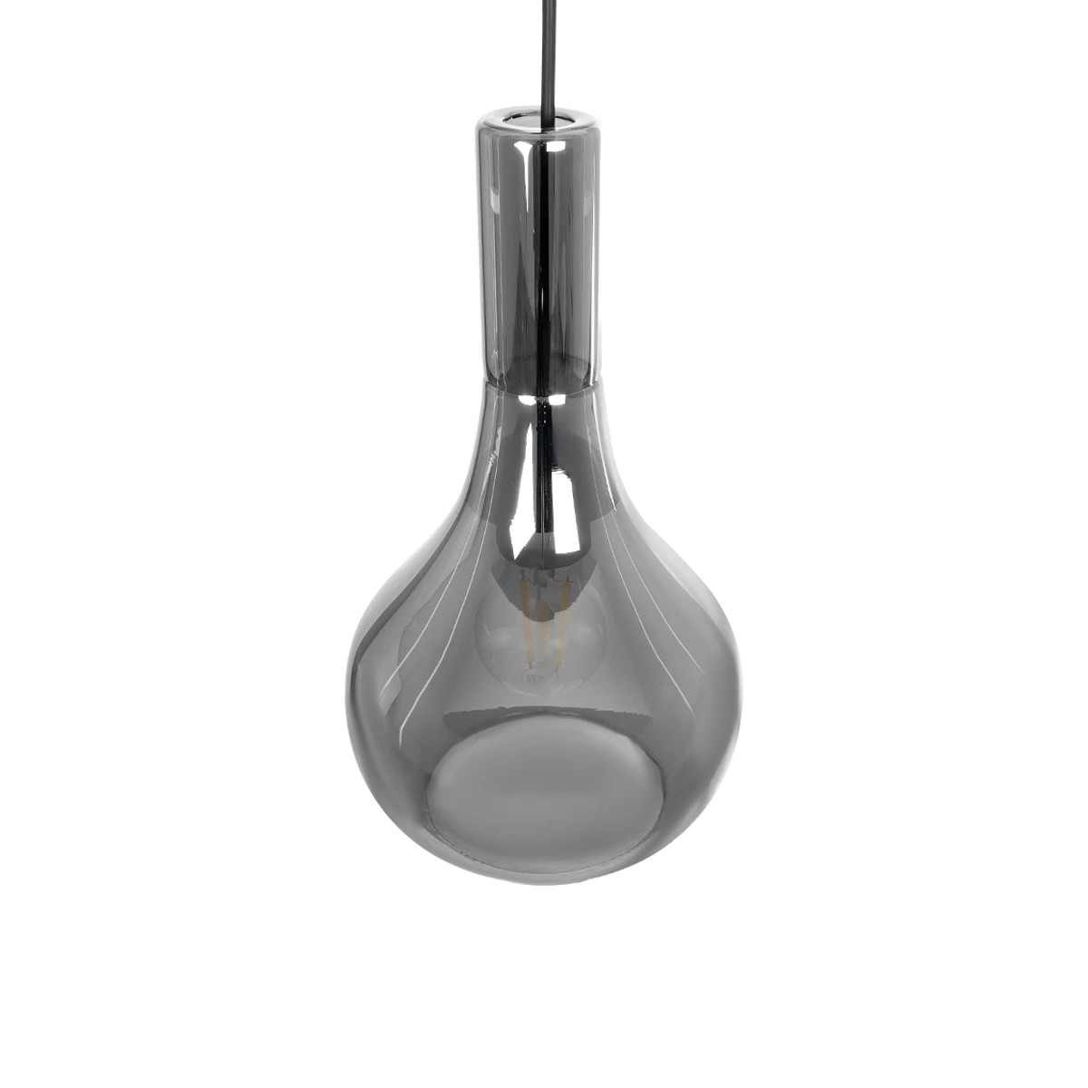 GLOBOSTAR® ΤΟΝΕ 206-0034 Μοντέρνο Κρεμαστό Φωτιστικό Οροφής με Ντουί 1 x E27 AC 220-240V IP20 - Μαύρο Φιμέ - Μ20 x Π20 x Υ36cm - Image 7