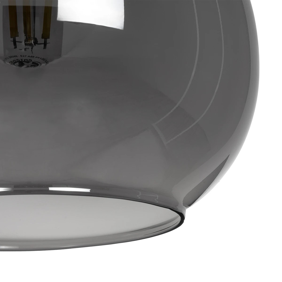 GLOBOSTAR® ΤΟΝΕ 206-0034 Μοντέρνο Κρεμαστό Φωτιστικό Οροφής με Ντουί 1 x E27 AC 220-240V IP20 - Μαύρο Φιμέ - Μ20 x Π20 x Υ36cm - Image 8