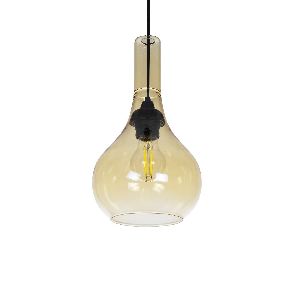 GLOBOSTAR® ΤΟΝΕ 206-0035 Μοντέρνο Κρεμαστό Φωτιστικό Οροφής με Ντουί 1 x E27 AC 220-240V IP20 - Mελί - Μ20 x Π20 x Υ36cm