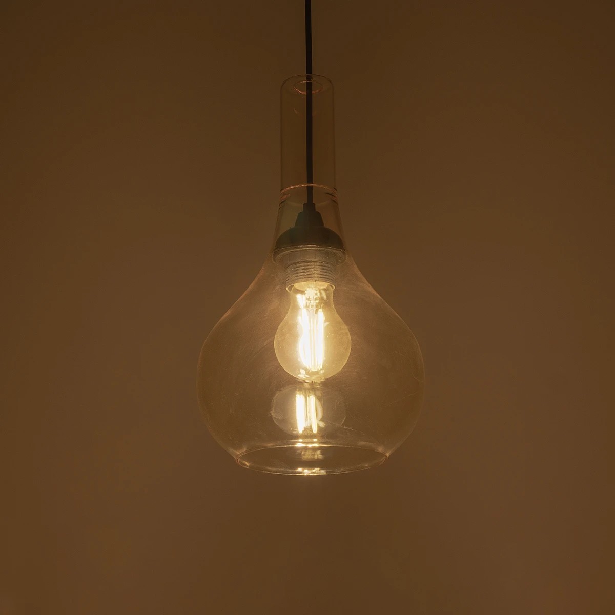 GLOBOSTAR® ΤΟΝΕ 206-0035 Μοντέρνο Κρεμαστό Φωτιστικό Οροφής με Ντουί 1 x E27 AC 220-240V IP20 - Mελί - Μ20 x Π20 x Υ36cm - Image 3