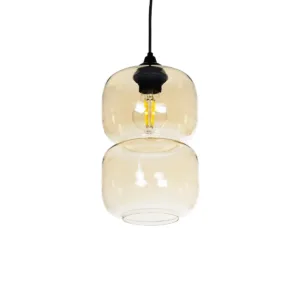 GLOBOSTAR® PIAGE 206-0037 Μοντέρνο Κρεμαστό Φωτιστικό Οροφής με Ντουί 1 x E27 AC 220-240V IP20 - Mελί - Μ17 x Π17 x Υ25cm