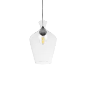 GLOBOSTAR® BALU 206-0040 Μοντέρνο Κρεμαστό Φωτιστικό Οροφής με Ντουί 1 x E27 AC 220-240V IP20 - Διάφανο - Μ20 x Π20 x Υ32cm