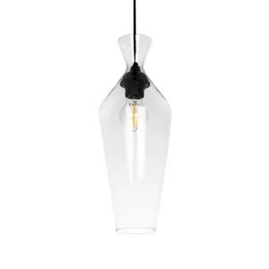 GLOBOSTAR® BALU 206-0041 Μοντέρνο Κρεμαστό Φωτιστικό Οροφής με Ντουί 1 x E27 AC 220-240V IP20 - Διάφανο - Μ15 x Π15 x Υ40cm