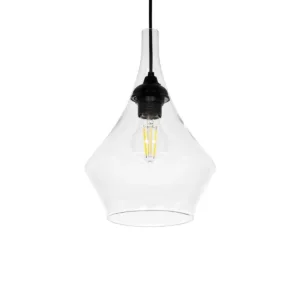 GLOBOSTAR® BALU 206-0042 Μοντέρνο Κρεμαστό Φωτιστικό Οροφής με Ντουί 1 x E27 AC 220-240V IP20 - Διάφανο - Μ20 x Π20 x Υ31cm