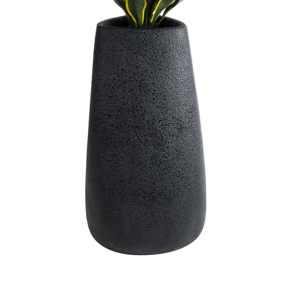 GloboStar® Artificial Garden CHLOE 20709 Επιδαπέδιο Πολυεστερικό Τσιμεντένιο Κασπώ Γλάστρα - Flower Pot Μαύρο Μ45 x Π49 x Υ90cm - Image 3