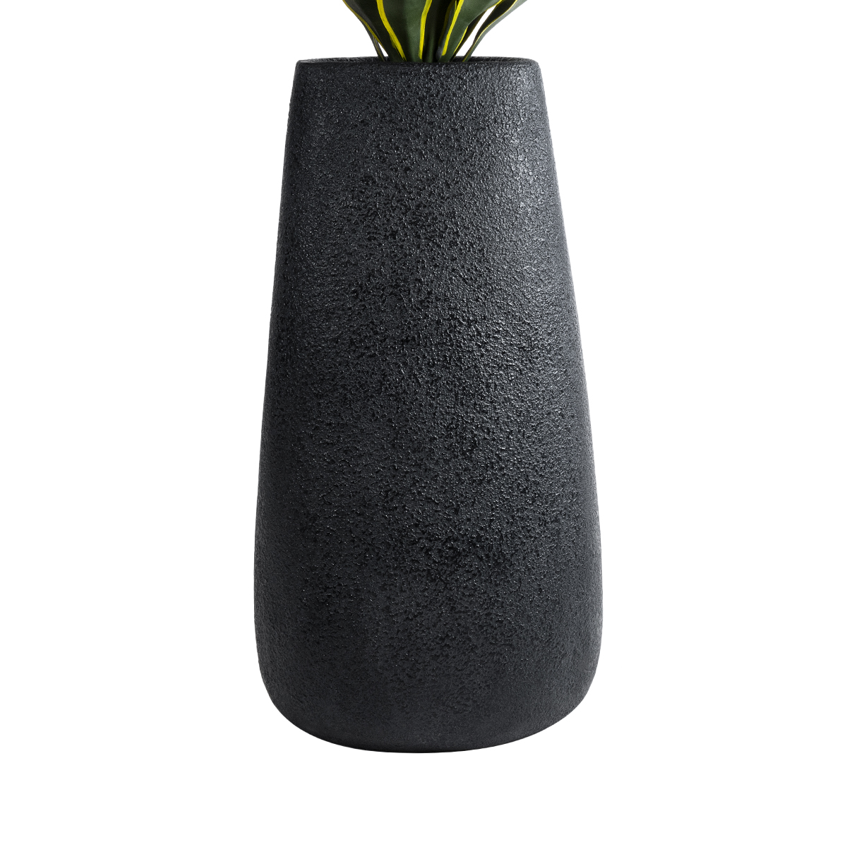 GloboStar® Artificial Garden CHLOE 20709 Επιδαπέδιο Πολυεστερικό Τσιμεντένιο Κασπώ Γλάστρα - Flower Pot Μαύρο Μ45 x Π49 x Υ90cm - Image 5