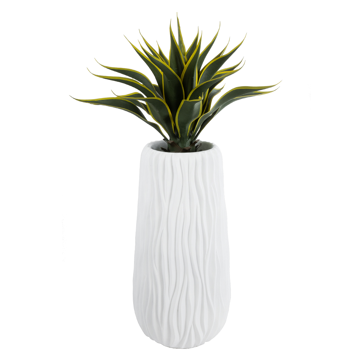 GloboStar® Artificial Garden ORIENTE 20768 Επιδαπέδιο Πολυεστερικό Τσιμεντένιο Κασπώ Γλάστρα - Flower Pot Λευκό Φ35 x Υ65cm - Image 6