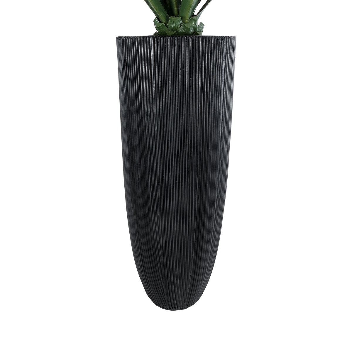 GloboStar® Artificial Garden CASTLE 20792 Επιδαπέδιο Πολυεστερικό Τσιμεντένιο Κασπώ Γλάστρα - Flower Pot Μαύρο Φ43 x Υ112cm - Image 5