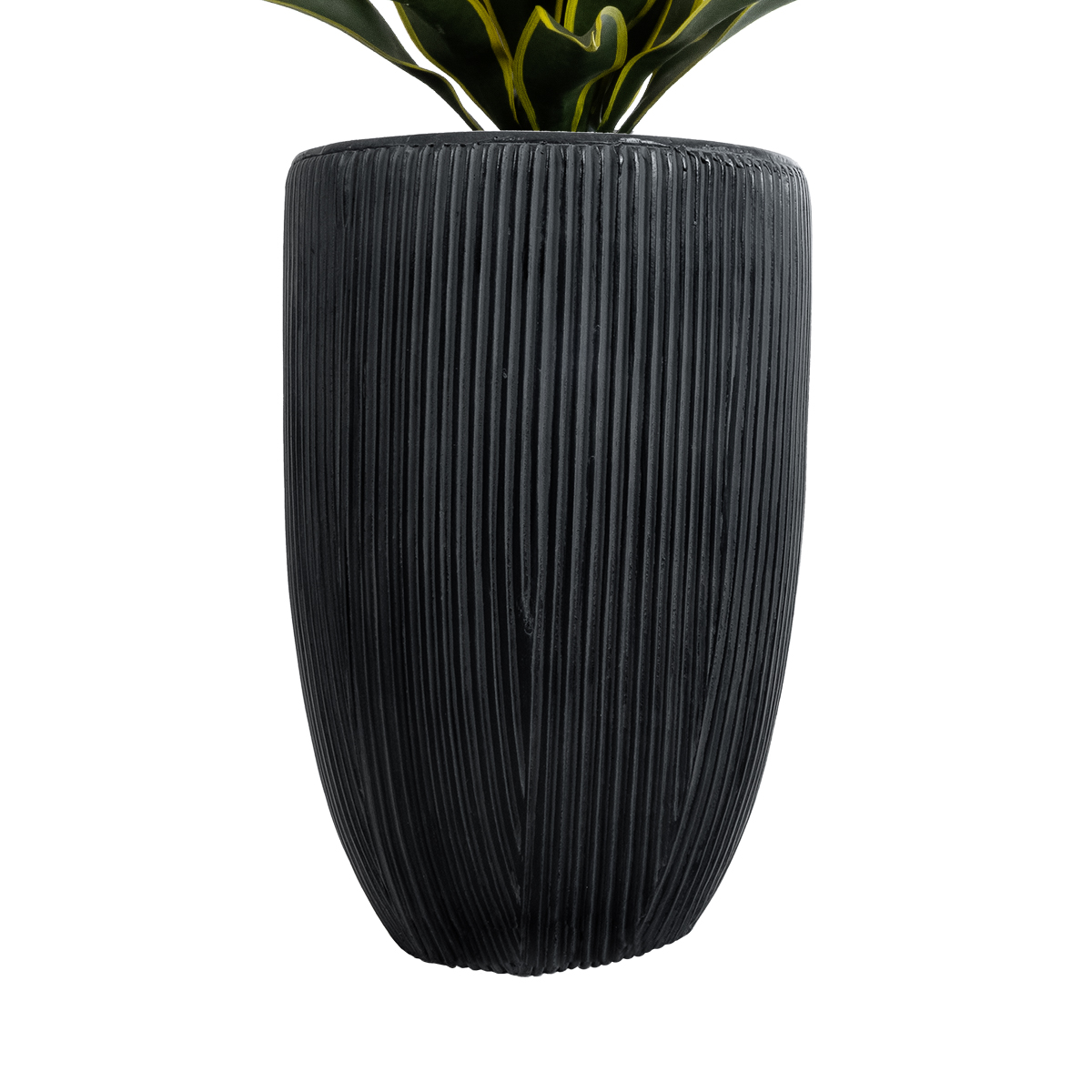 GloboStar® Artificial Garden CASTLE 20793 Διακοσμητικό Πολυεστερικό Τσιμεντένιο Κασπώ Γλάστρα - Flower Pot Μαύρο Φ35 x Υ54cm - Image 5