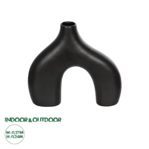 GloboStar® Artificial Garden TOLEDO 21249 Διακοσμητικό Κεραμικό Βάζo Μαύρο Π27 x Μ6 x Υ24 cm