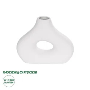 GloboStar® Artificial Garden HORIZON 21253 Διακοσμητικό Κεραμικό Βάζo Λευκό Π18 x Μ6 x Υ15 cm
