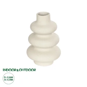 GloboStar® Artificial Garden THAILAND 21278 Διακοσμητικό Κεραμικό Βάζo Μπεζ Π14 x Μ14 x Υ21cm