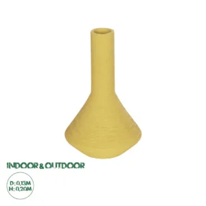 GloboStar® Artificial Garden GRENADA 21281 Διακοσμητικό Κεραμικό Βάζo Κίτρινο Π13 x Μ13 x Υ20cm