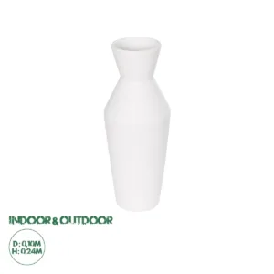 GloboStar® Artificial Garden MALVINA 21285 Διακοσμητικό Κεραμικό Βάζo Λευκό Π10 x Μ10 x Υ24cm