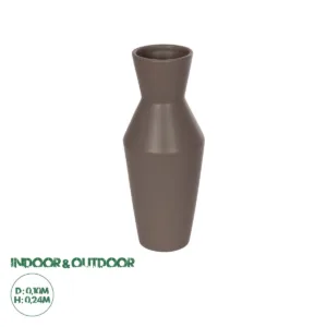 GloboStar® Artificial Garden UNIQUE 21286 Διακοσμητικό Κεραμικό Βάζo Καφέ Π10 x Μ10 x Υ24cm