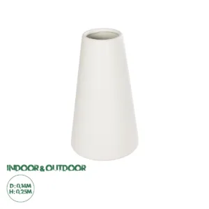 GloboStar® Artificial Garden CONSOLI 21287 Διακοσμητικό Κεραμικό Βάζο Μπεζ Μ14 x Π14 x Υ25cm