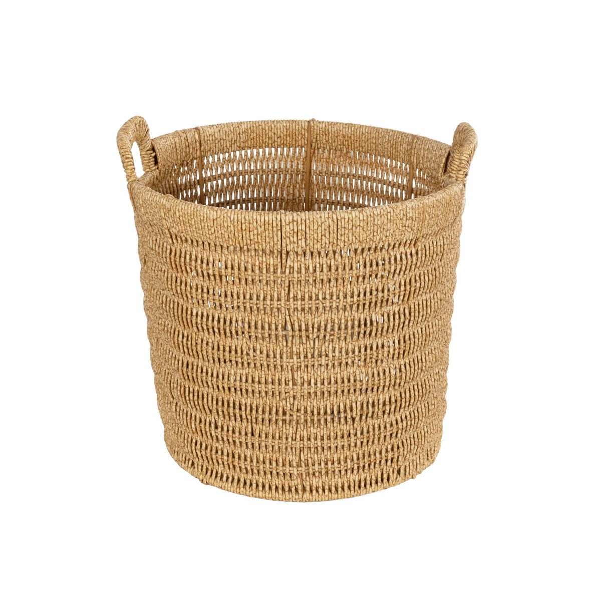 GloboStar® Artificial Garden BARBADOS 21499 Διακοσμητικό Πλεκτό Καλάθι - Κασπώ Γλάστρα - Flower Pot Μπεζ Μ28 x Π28 x Υ26cm - Image 2