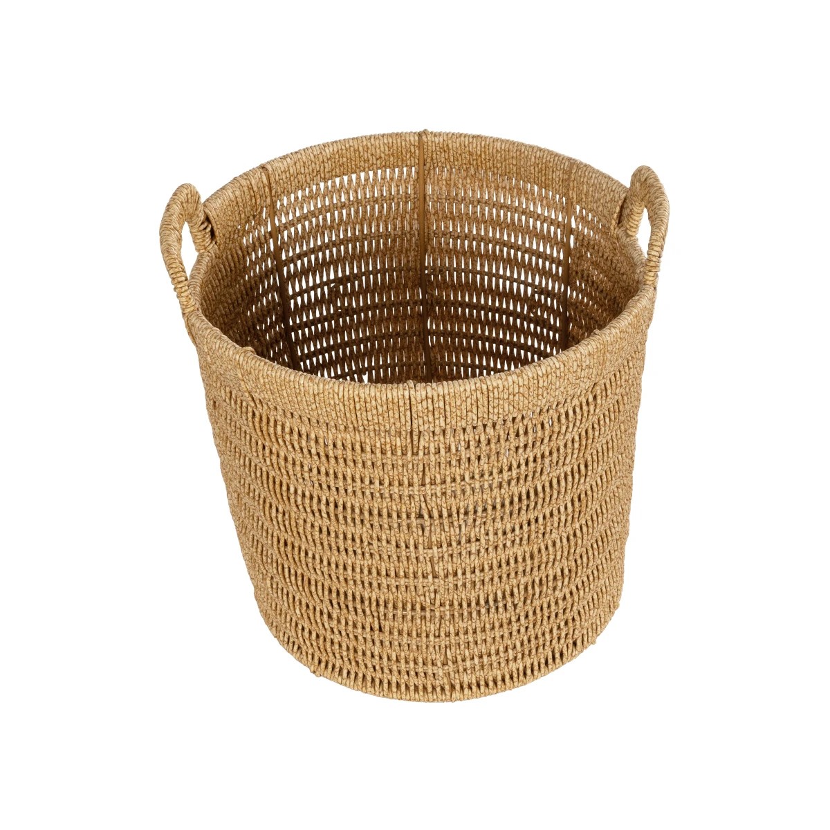 GloboStar® Artificial Garden BARBADOS 21499 Διακοσμητικό Πλεκτό Καλάθι - Κασπώ Γλάστρα - Flower Pot Μπεζ Μ28 x Π28 x Υ26cm - Image 4