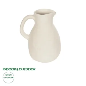 GloboStar® Artificial Garden ARMENOVILLE 21506 Διακοσμητικό Κεραμικό Βάζo Μπέζ Μ18 x Π15 x Υ22 cm